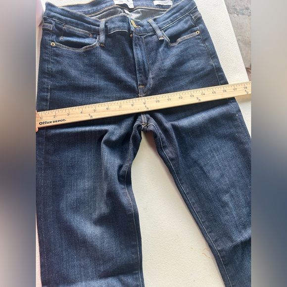 FRAME Denim Dark Blue Flare Jeans Le High Flare Jeans in Sutherland wash sz 27 - Picture 14 of 14